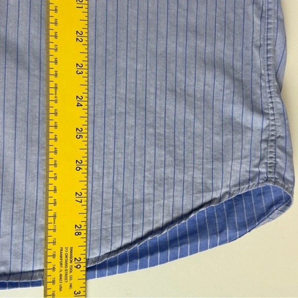 Gianni Orvietto Blue Pinstripe Shirt 16.5/42